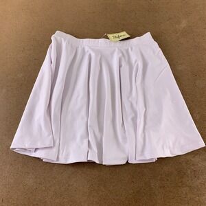 Stylore Women's Size Large White Pull On Casual Mini Skater Skirt NWT